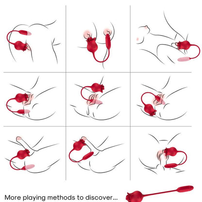 Armony Roselip Licking Vibrating Clit & Vibrator Red | Niks.fi verkkokauppa
