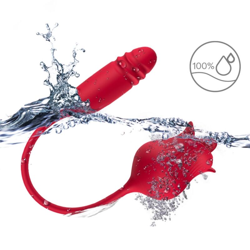 Armony Roselip Licking Vibrating Clit & Vibrator Red | Niks.fi verkkokauppa