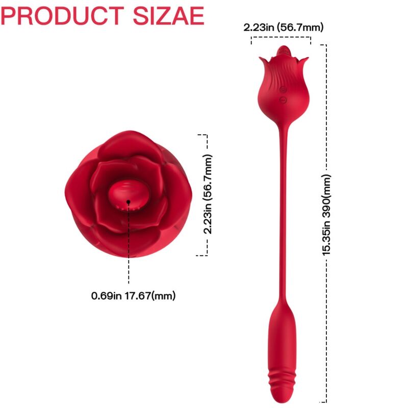 Armony Roselip Licking Vibrating Clit & Vibrator Red | Niks.fi verkkokauppa