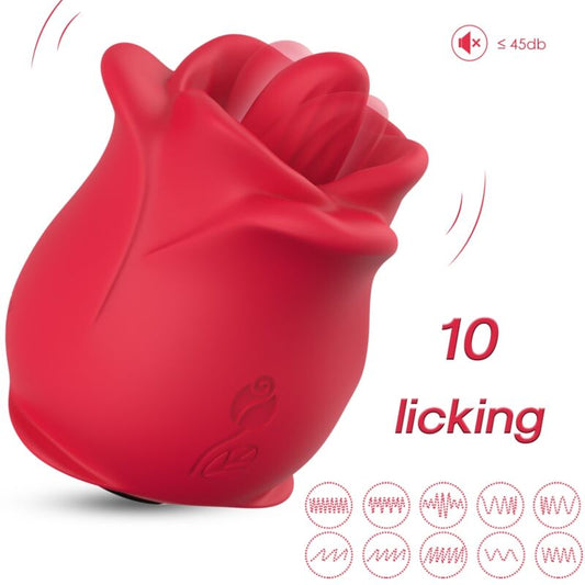 Armony Rose 10 Modes Licking Clit Vibrator Red | Niks.fi verkkokauppa