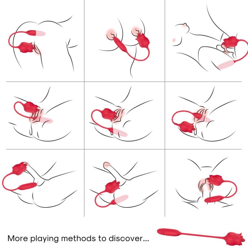 Armony Rose 3 In 1, Stimulator, Suction And Up&Down With Red Tail | Niks.fi verkkokauppa