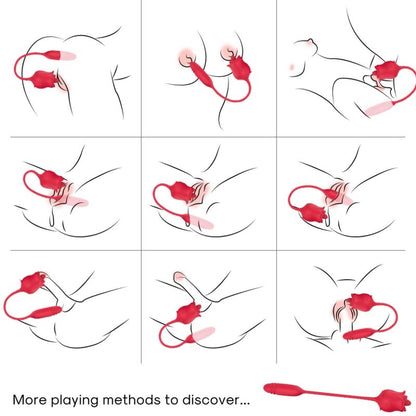 Armony Rose 3 In 1, Stimulator, Suction And Up&Down With Red Tail | Niks.fi verkkokauppa