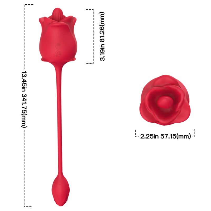 Armony Rose 2 In 1 Suction Stimulator & Vibrator 10 Modes With Red Tail | Niks.fi verkkokauppa