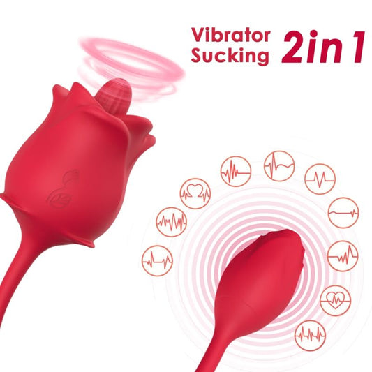 Armony Rose 2 In 1 Suction Stimulator & Vibrator 10 Modes With Red Tail | Niks.fi verkkokauppa