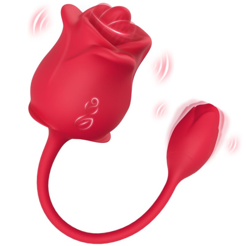 Armony Rose 2 In 1 Suction Stimulator & Vibrator 10 Modes With Red Tail | Niks.fi verkkokauppa