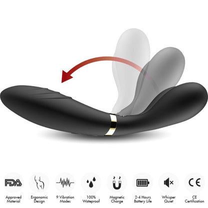 Armony Y-Wand Massager & Vibrator Double Head Black | Niks.fi verkkokauppa