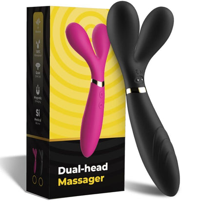 Armony Y-Wand Massager & Vibrator Double Head Black | Niks.fi verkkokauppa