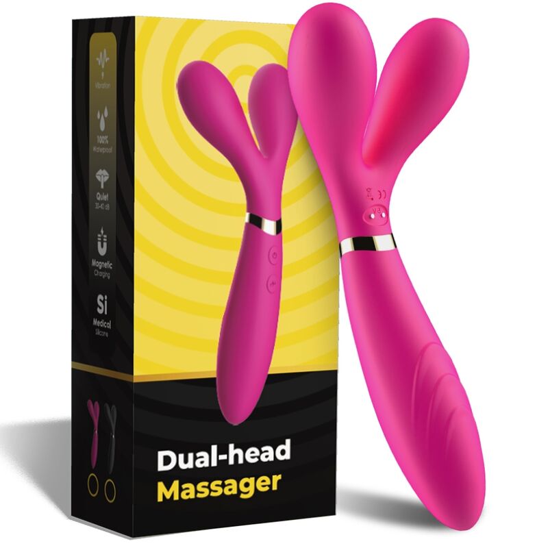 Armony Y-Wand Massager & Vibrator Double Head Fuchsia | Niks.fi verkkokauppa