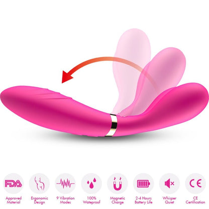 Armony Y-Wand Massager & Vibrator Double Head Fuchsia | Niks.fi verkkokauppa