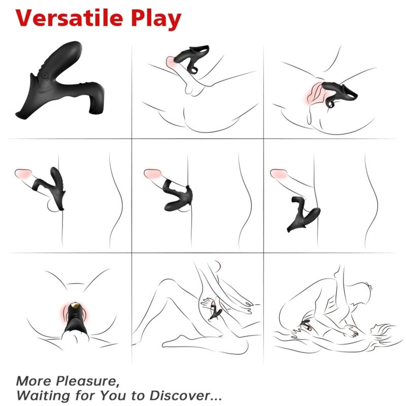 Armony Ranger Double Vibrator Ring For Couples Black | Niks.fi verkkokauppa