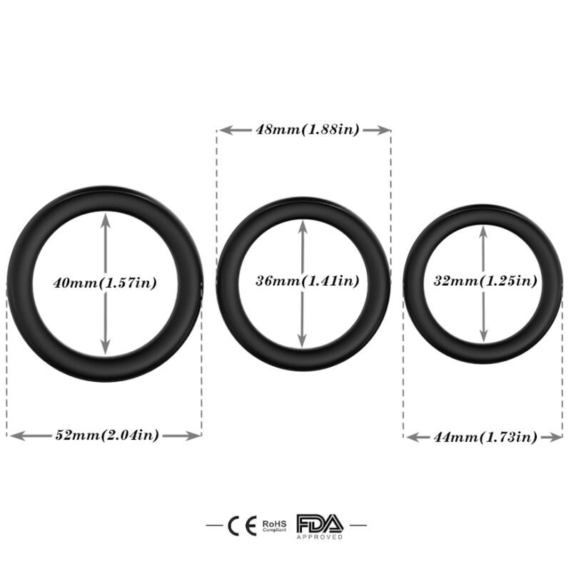 Armony Triple Silicone Ring Black | Niks.fi verkkokauppa