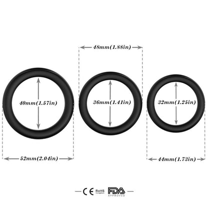 Armony Triple Silicone Ring Black | Niks.fi verkkokauppa