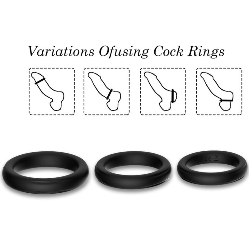 Armony Triple Silicone Ring Black | Niks.fi verkkokauppa