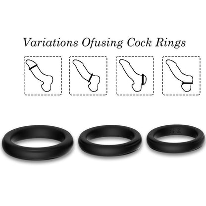 Armony Triple Silicone Ring Black | Niks.fi verkkokauppa