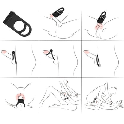 Armony Twins Double Vibrator Ring For Couples Black | Niks.fi verkkokauppa