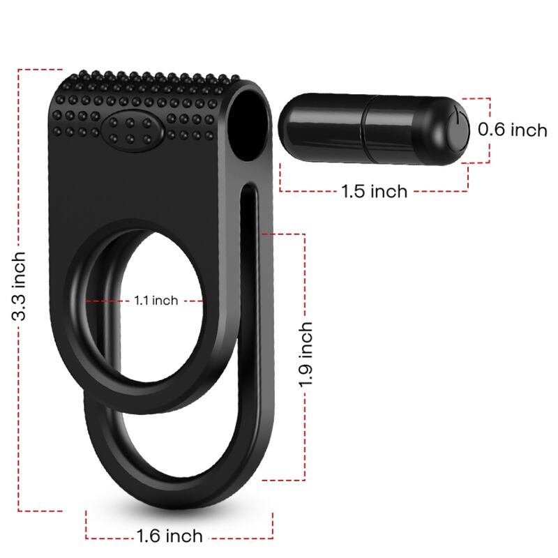 Armony Twins Double Vibrator Ring For Couples Black | Niks.fi verkkokauppa