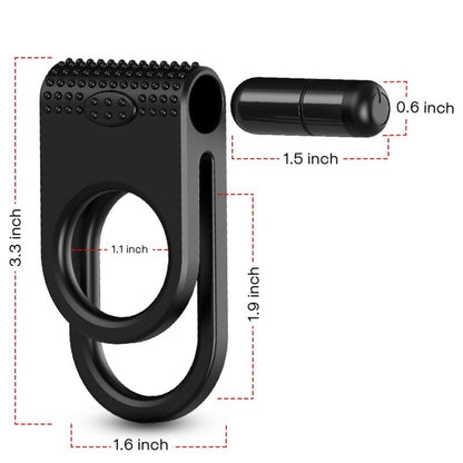 Armony Twins Double Vibrator Ring For Couples Black | Niks.fi verkkokauppa
