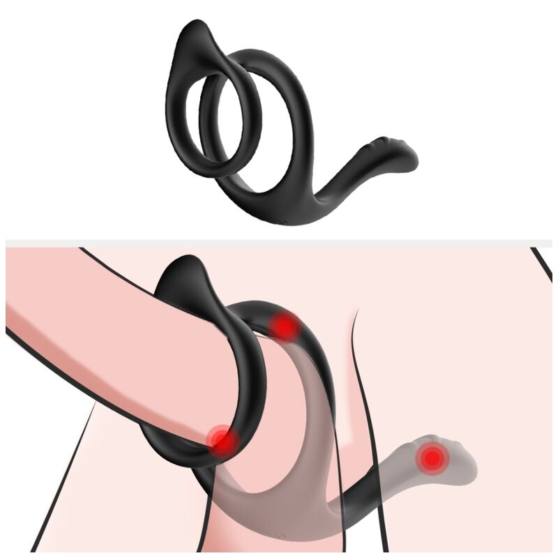 Armony Tail Double Anal Ring Black | Niks.fi verkkokauppa