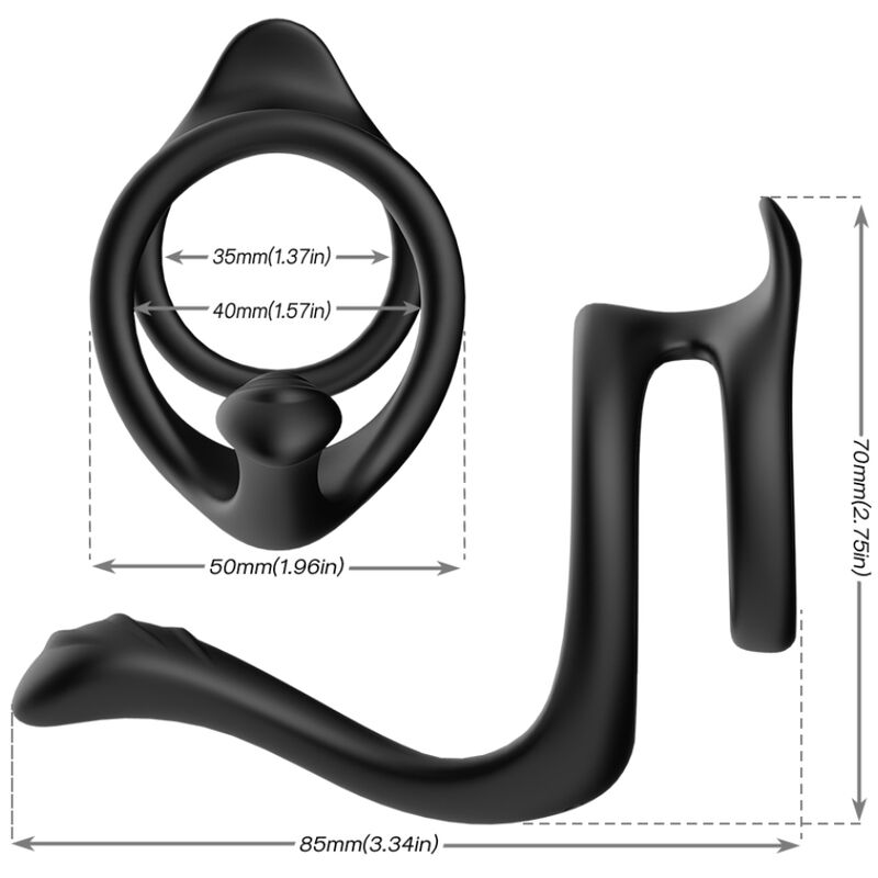 Armony Tail Double Anal Ring Black | Niks.fi verkkokauppa