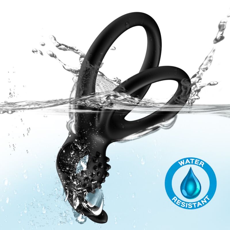 Armony Traveler Double Vibrator Ring For Couples Rabbit Black | Niks.fi verkkokauppa