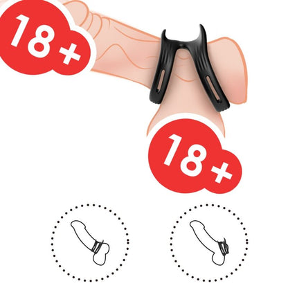 Armony Dualring Double Elastic Ring Black | Niks.fi verkkokauppa