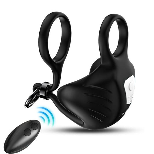 Armony Manta Scrotum Vibrator Ring Remote Control Black | Niks.fi verkkokauppa