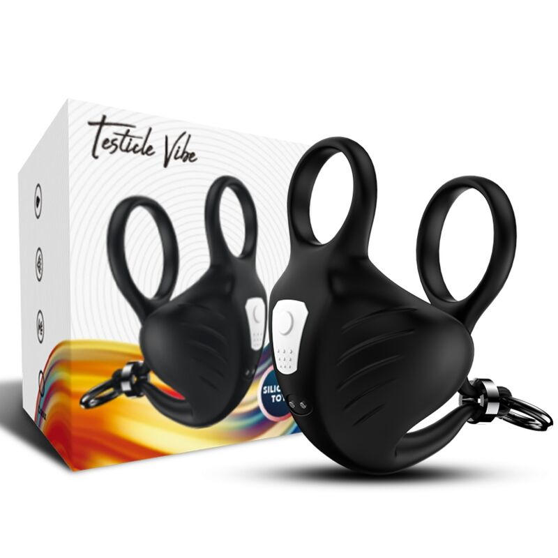 Armony Manta Scrotum Vibrator Ring Remote Control Black | Niks.fi verkkokauppa