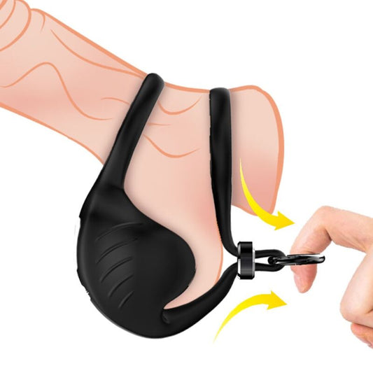 Armony Manta Scrotum Vibrator Ring Black | Niks.fi verkkokauppa
