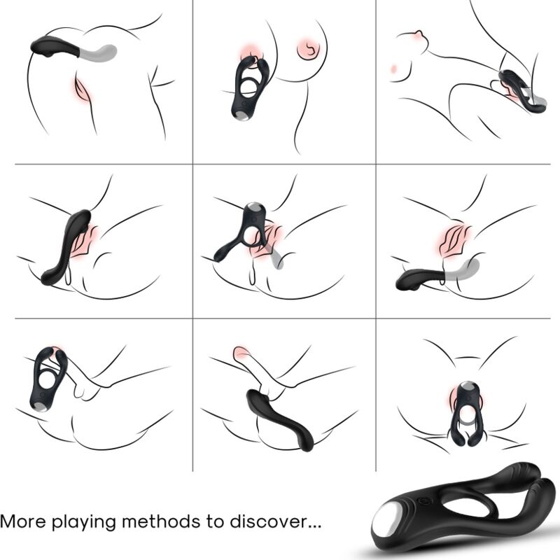 Armony Veyron Double Vibrator Ring Toy For Couples Remote Control Black | Niks.fi verkkokauppa
