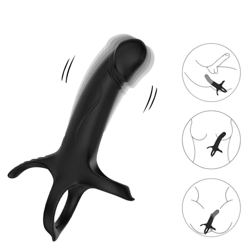 Armony Dildo With Ring & Vibrator Remote Control Black | Niks.fi verkkokauppa