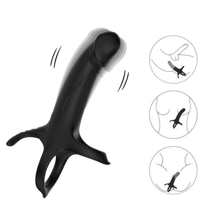 Armony Dildo With Ring & Vibrator Remote Control Black | Niks.fi verkkokauppa
