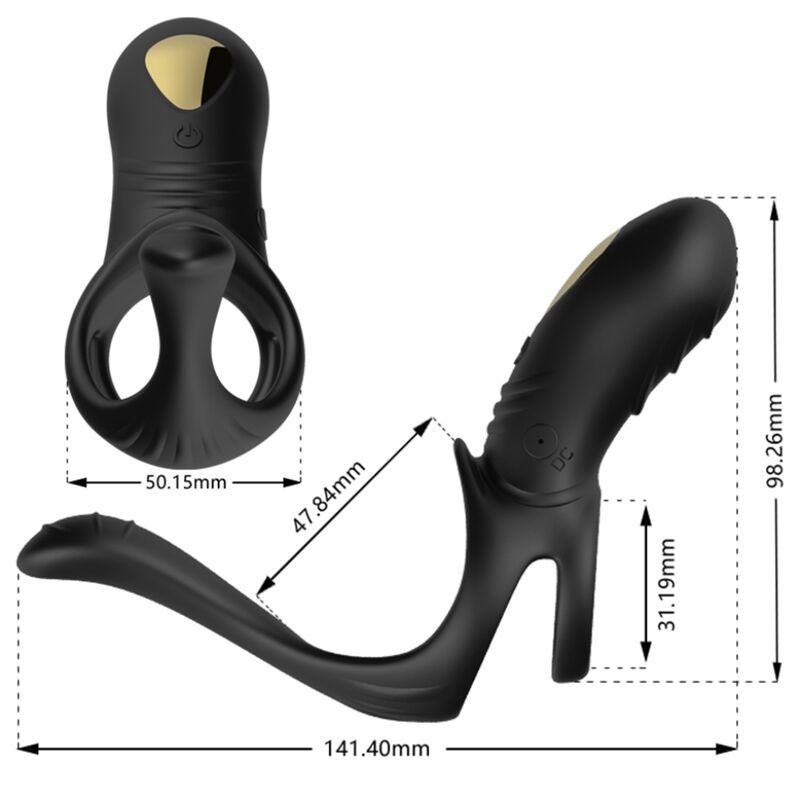 Armony Joy Jumper Ring Vibrator For Couples & Anal Plug Remote Control Black | Niks.fi verkkokauppa