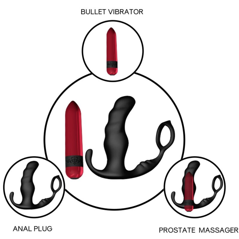Armony Knight Vibrator Anal Prostate & Ring Remote Control Black | Niks.fi verkkokauppa