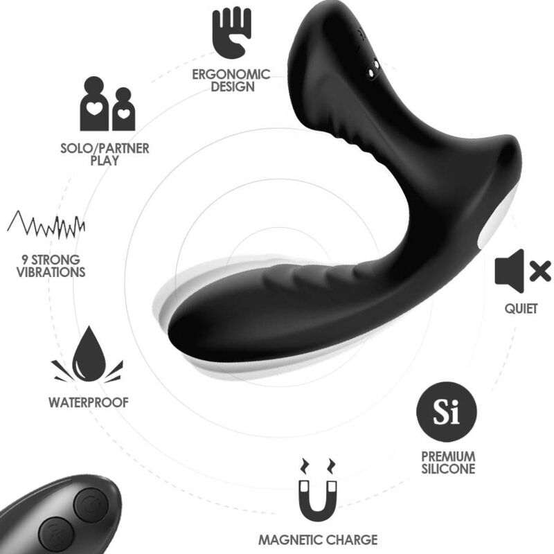Armony Storm Vibrator Anal Prostate & Plug Remote Control Black | Niks.fi verkkokauppa