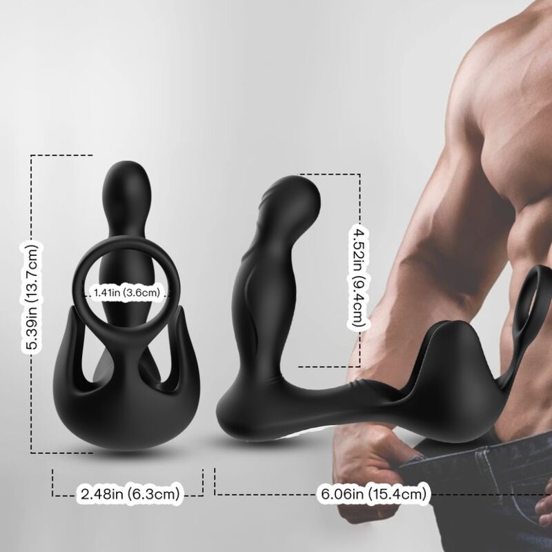 Armony Surround Vibrator Anal & Stimulator Testiculos & Ring Remote Control Black | Niks.fi verkkokauppa