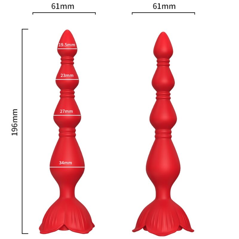 Armony Pink Vibrator Pagoda & Anal Plug Red | Niks.fi verkkokauppa