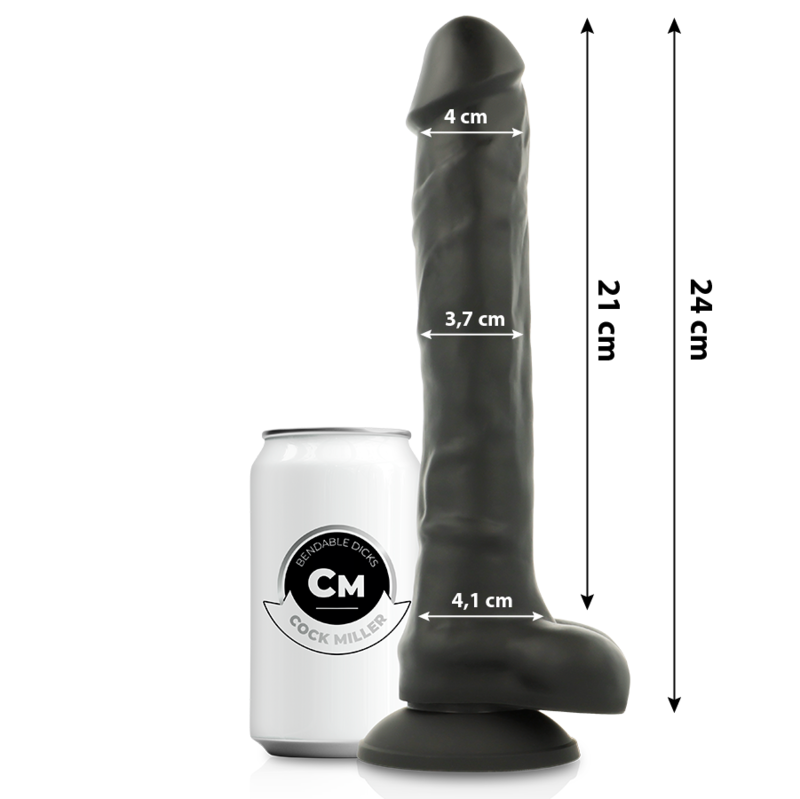 Cock Miller Silicone Density Cocksil Articulable Black 24 Cm | Niks.fi verkkokauppa