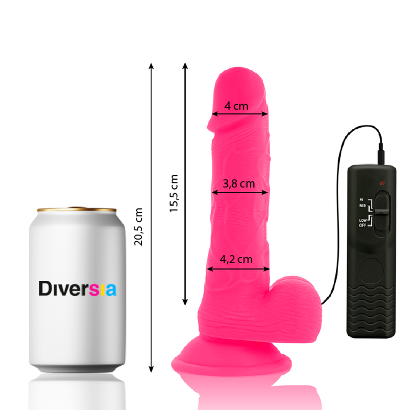 Diversia Flexible Vibrating Dildo Pink 20.5 Cm -O 4.2 Cm | Niks.fi verkkokauppa
