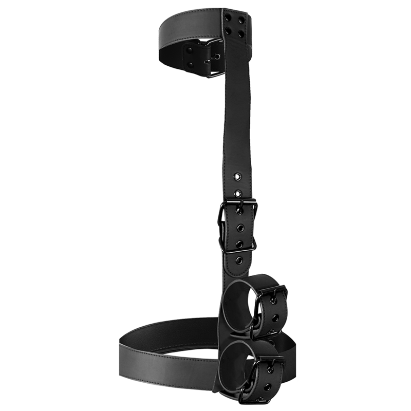 Fetish Submissive Bondage Collar & Wrist Cuffs Body Restraint Set | Niks.fi verkkokauppa