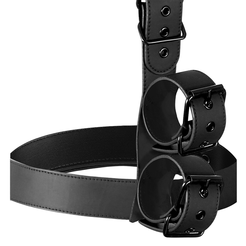 Fetish Submissive Bondage Collar & Wrist Cuffs Body Restraint Set | Niks.fi verkkokauppa