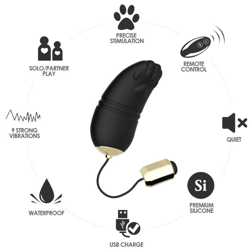 Armony Kitty Egg Vibrator G-Spot Remote Control Black | Niks.fi verkkokauppa