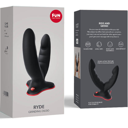 Fun Factory Ryde Double Dildo & Massager Black | Niks.fi verkkokauppa