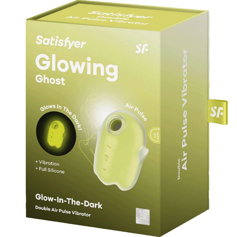Satisfyerglowing Ghost Air Pulse & Vibrator Yellow | Niks.fi verkkokauppa
