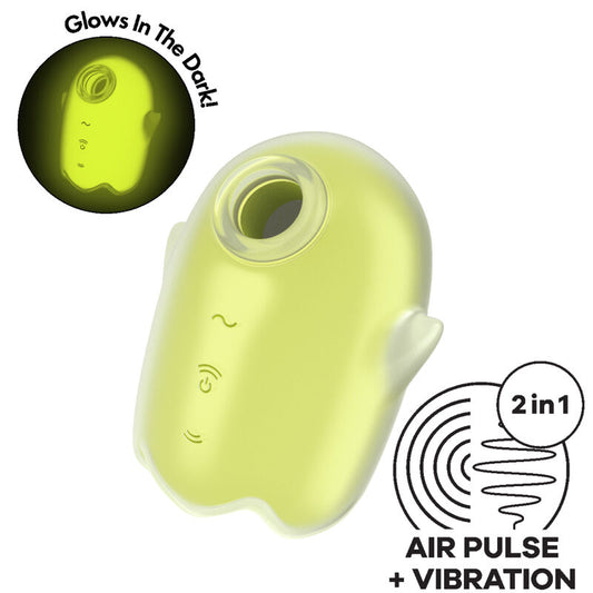 Satisfyerglowing Ghost Air Pulse & Vibrator Yellow | Niks.fi verkkokauppa