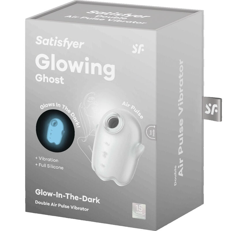 Satisfyerglowing Ghost Air Pulse & Vibrator White | Niks.fi verkkokauppa