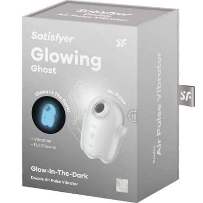 Satisfyerglowing Ghost Air Pulse & Vibrator White | Niks.fi verkkokauppa