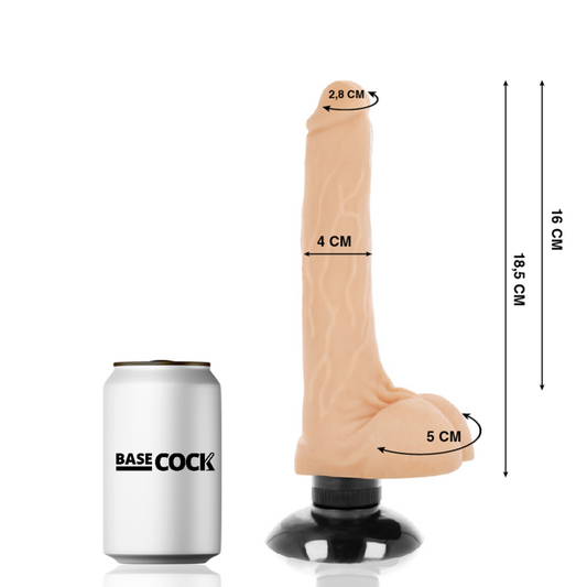 Basecock Realistic Vibrator 2-1 Flesh 18.5 Cm O- 4 Cm | Niks.fi verkkokauppa