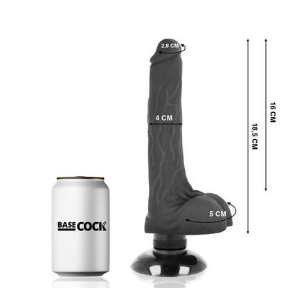 Basecock Realistic Vibrator 2-1 Black 18.5 Cm O- 4 Cm | Niks.fi verkkokauppa