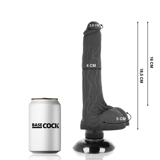 Basecock Realistic Vibrator 2-1 Black 18.5 Cm O- 4 Cm | Niks.fi verkkokauppa