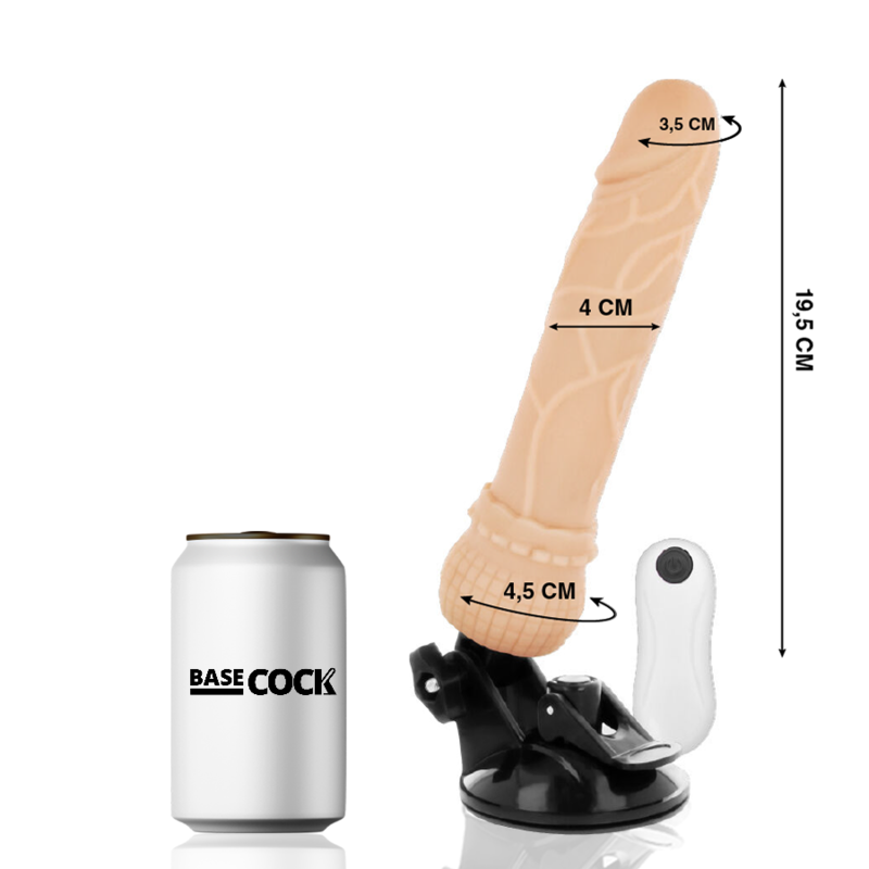 Basecock Realistic Vibrator Remote Control Flesh 19.5 Cm O- 4 Cm | Niks.fi verkkokauppa